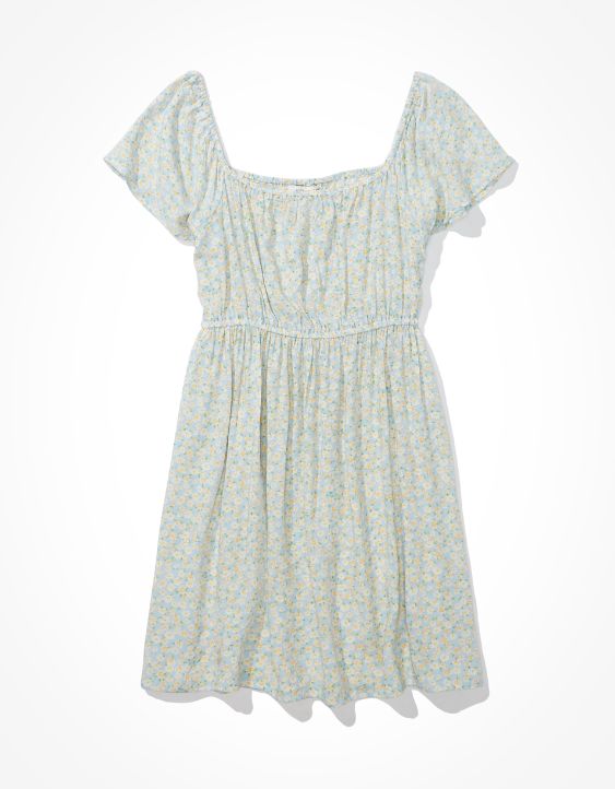 AE Floral Flutter-Sleeve Mini Dress