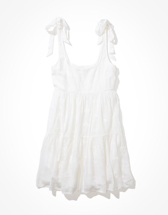 AE Solid Tie-Strap Babydoll Dress