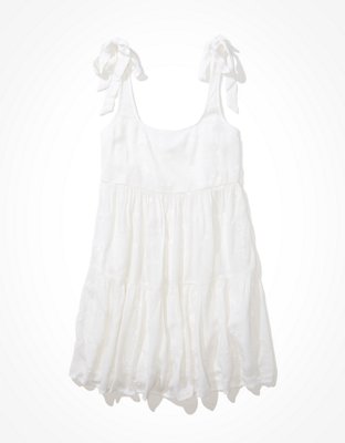 AE Solid Tie-Strap Babydoll Dress