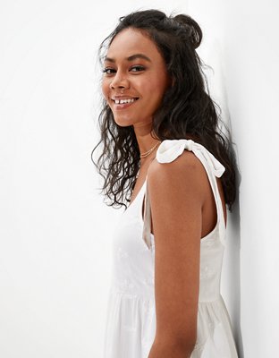 AE Solid Tie-Strap Babydoll Dress