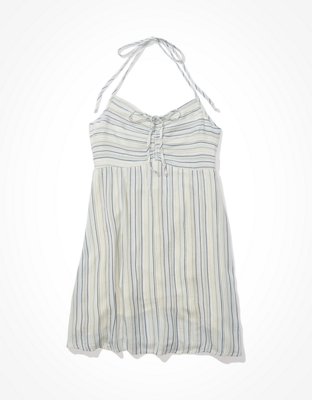 AE Striped Halter Mini Slip Dress