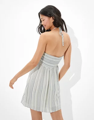 AE Striped Halter Mini Slip Dress