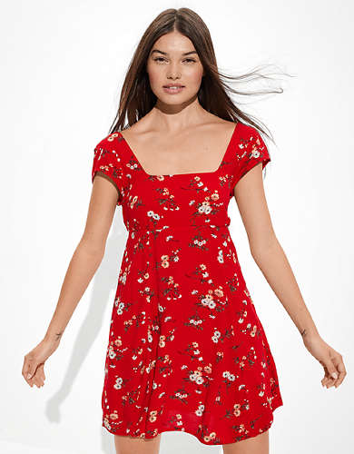 AE Floral Cap Sleeve Mini Dress