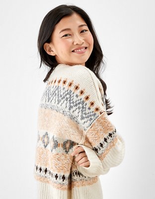ワンピース Heart Fair Isle Knit Mini Dress M AE Fair Isle Sweater Mini Dress | American Eagle