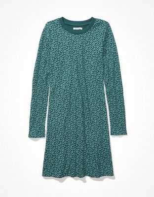 AE Floral Long-Sleeve Mini Dress
