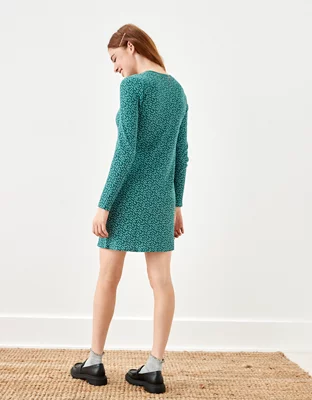 AE Floral Long-Sleeve Mini Dress