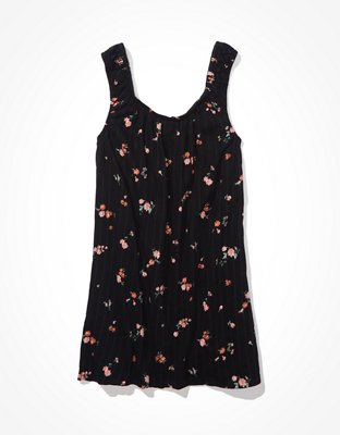 AE Floral Button-Front Mini Dress