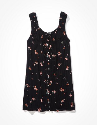 AE Floral Button-Front Mini Dress