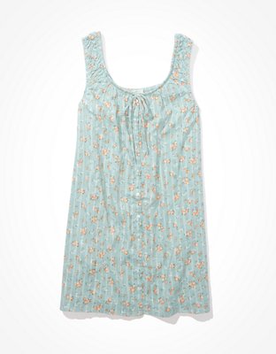 AE Floral Button-Front Mini Dress