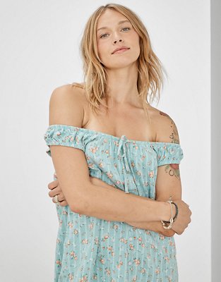 AE Floral Button-Front Mini Dress