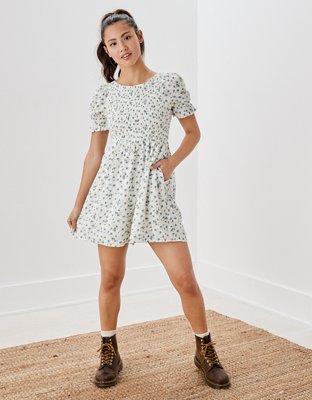 AE Floral Smocked Babydoll Dress