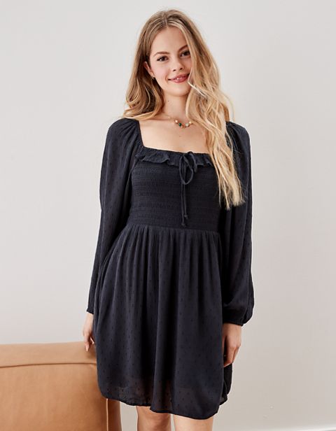 Женские платья American Eagle AE Long-Sleeve Ruffle Mini Dress