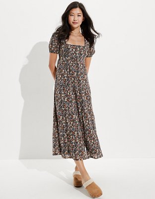 aerie tiered midi dress