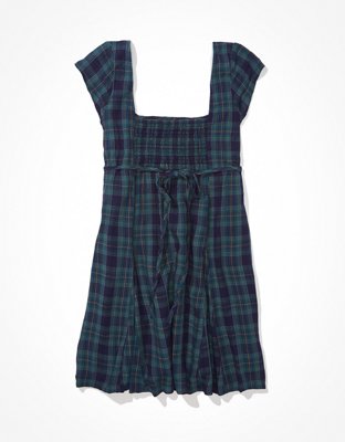AE Plaid Cap Sleeve Mini Dress