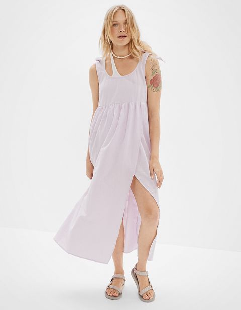 Женские платья American Eagle AE Tie Sleeve Slit Midi Dress