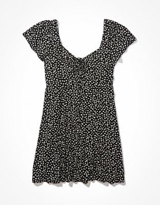 AE Printed Cinch-Front Mini Dress