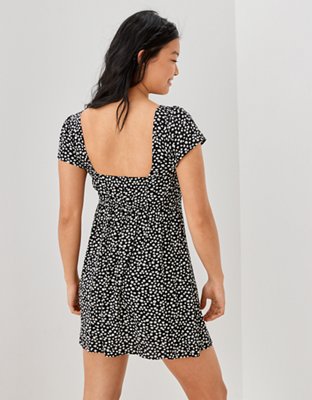 AE Printed Cinch-Front Mini Dress