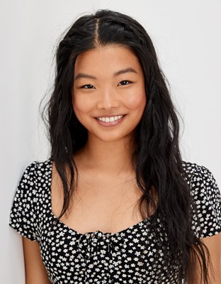 Женские платья American Eagle AE Printed Cinch-Front Mini Dress — фото 4
