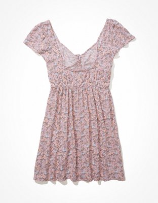AE Floral Cinch-Front Mini Dress