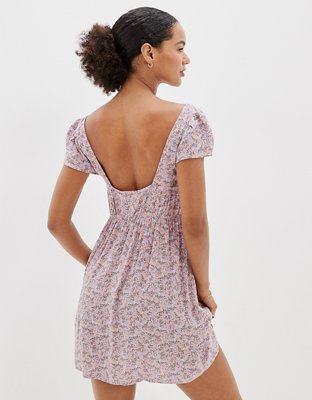 AE Floral Cinch-Front Mini Dress