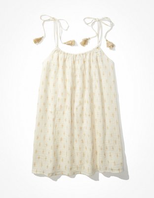 AE Vestido holgado con tiras que se atan