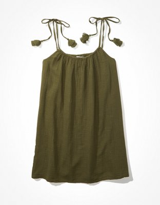 AE Vestido holgado con tiras que se atan