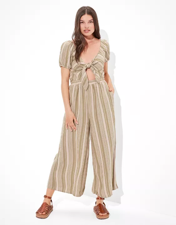 AE Striped Tie-Front Jumpsuit