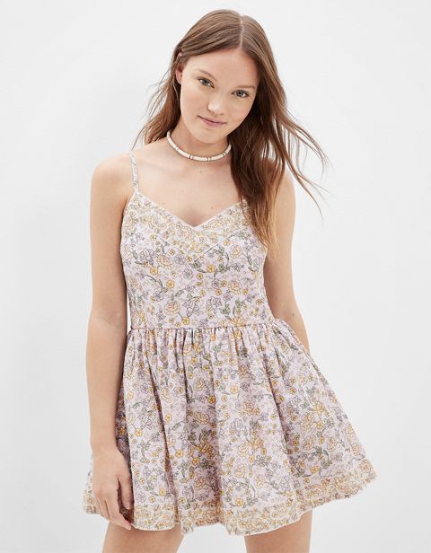 American Eagle AE Floral Print Mix Romper