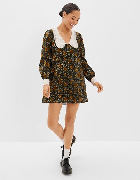 Женские платья American Eagle AE Floral Ruffle Collar Shirt Dress