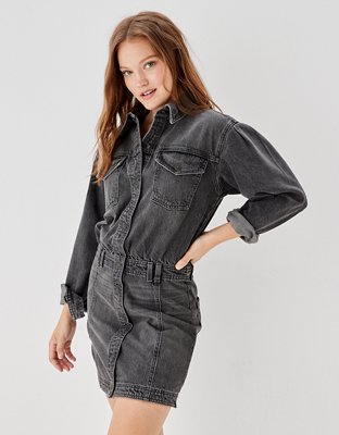 AE Denim Long-Sleeve Dress
