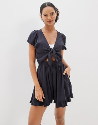 ae corset fit & flare mini dress AE Corset Drop Waist Bubble Mini Dress