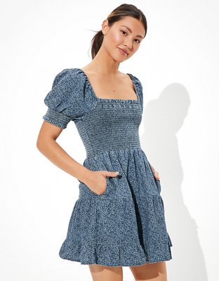 AE Picnic Pretty Puff-Sleeve Dress