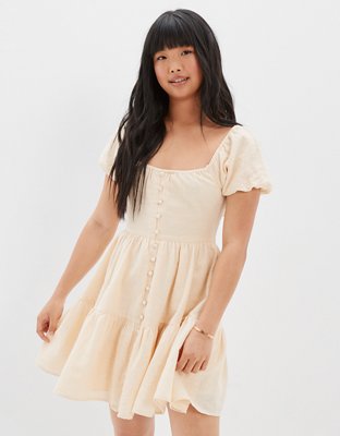 Button front clearance babydoll dress