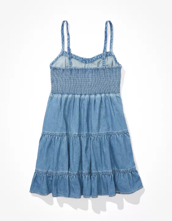 AE Denim Corset Babydoll Mini Dress