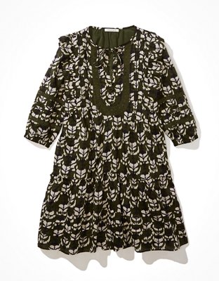 AE Pintuck Ruffle Babydoll Mini Dress