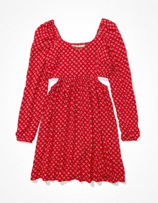 AE Cut-Out Long-Sleeve Mini Dress