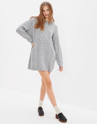 AE Cable Knit Sweater Mini Dress