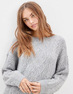 AE Cable Knit Sweater Mini Dress