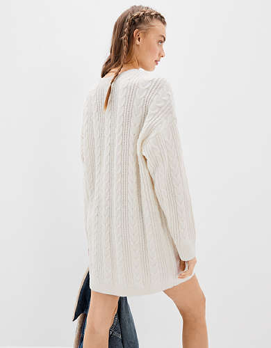 AE Cable Knit Sweater Mini Dress
