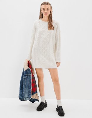 AE Cable Knit Sweater Mini Dress