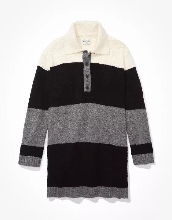 AE Striped Polo Sweater Dress