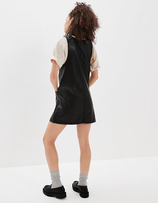 Женские платья American Eagle AE Vegan Leather Button-Front Mini Dress — фото 2
