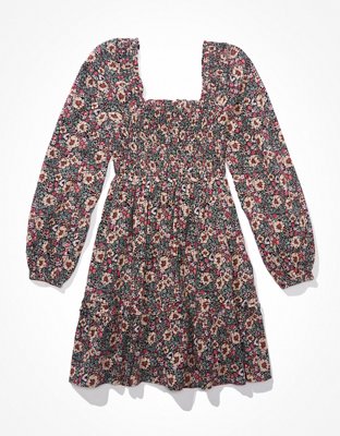 long sleeve a-line mini dress in brick Long Sleeve Mini Dress in Stretch Crepe – Alex Perry main image 0