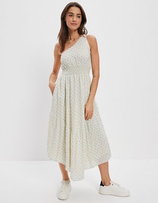 AE One-Shoulder Tiered Midi Dress