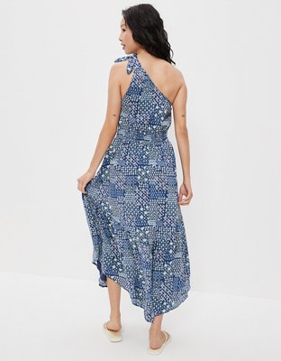 AE One-Shoulder Tiered Midi Dress