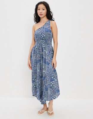 AE One-Shoulder Tiered Midi Dress