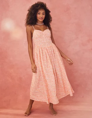 AE Floral Corset Midi Dress