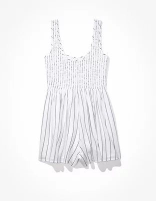AE Smocked Striped Romper