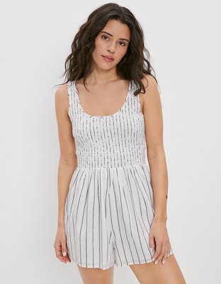 AE Smocked Striped Romper