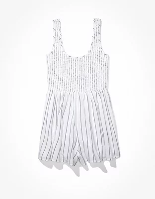 AE Smocked Striped Romper